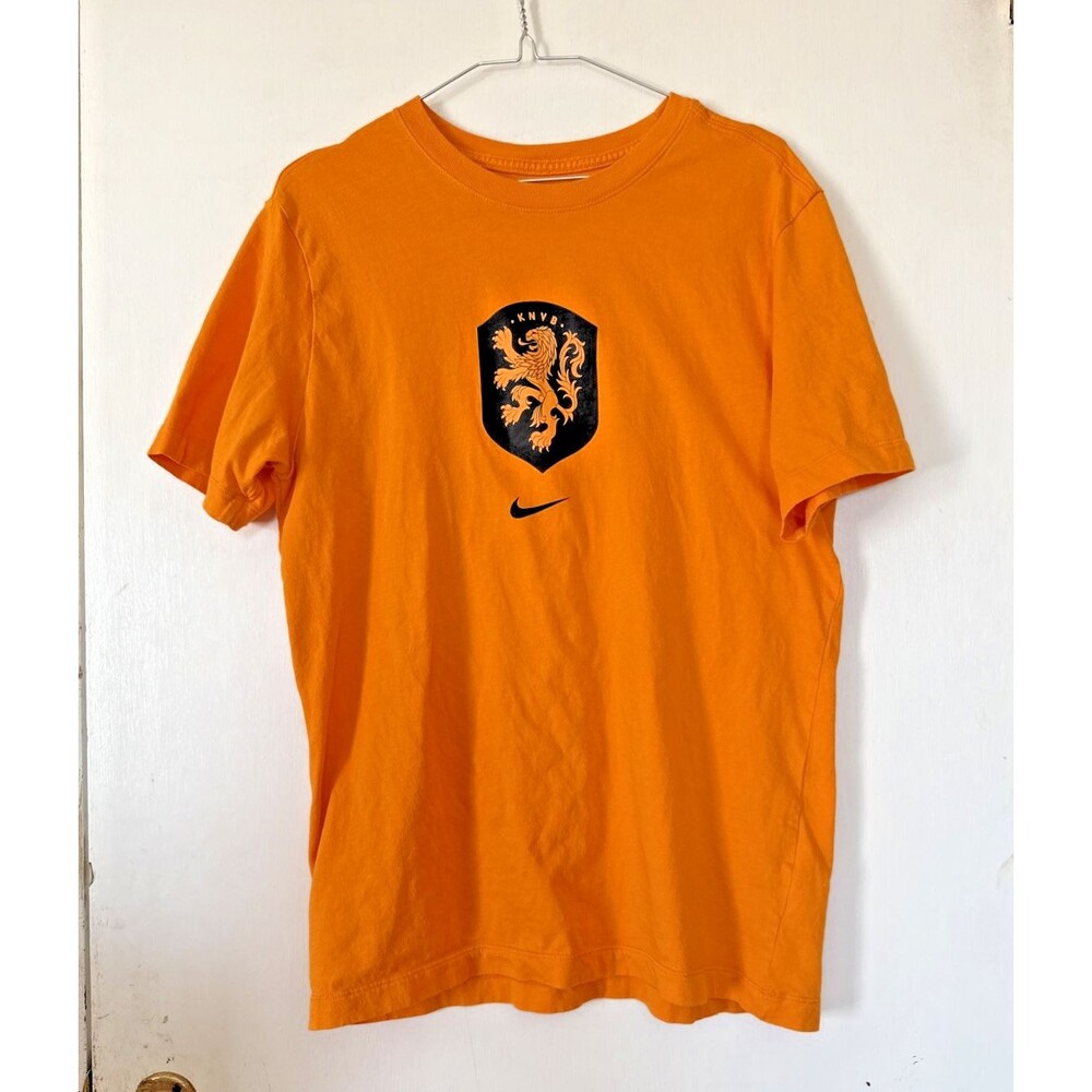 Nike Netherlands KNVB Soccer T Shirt Orange Dutch National Team Lion | Men's Med